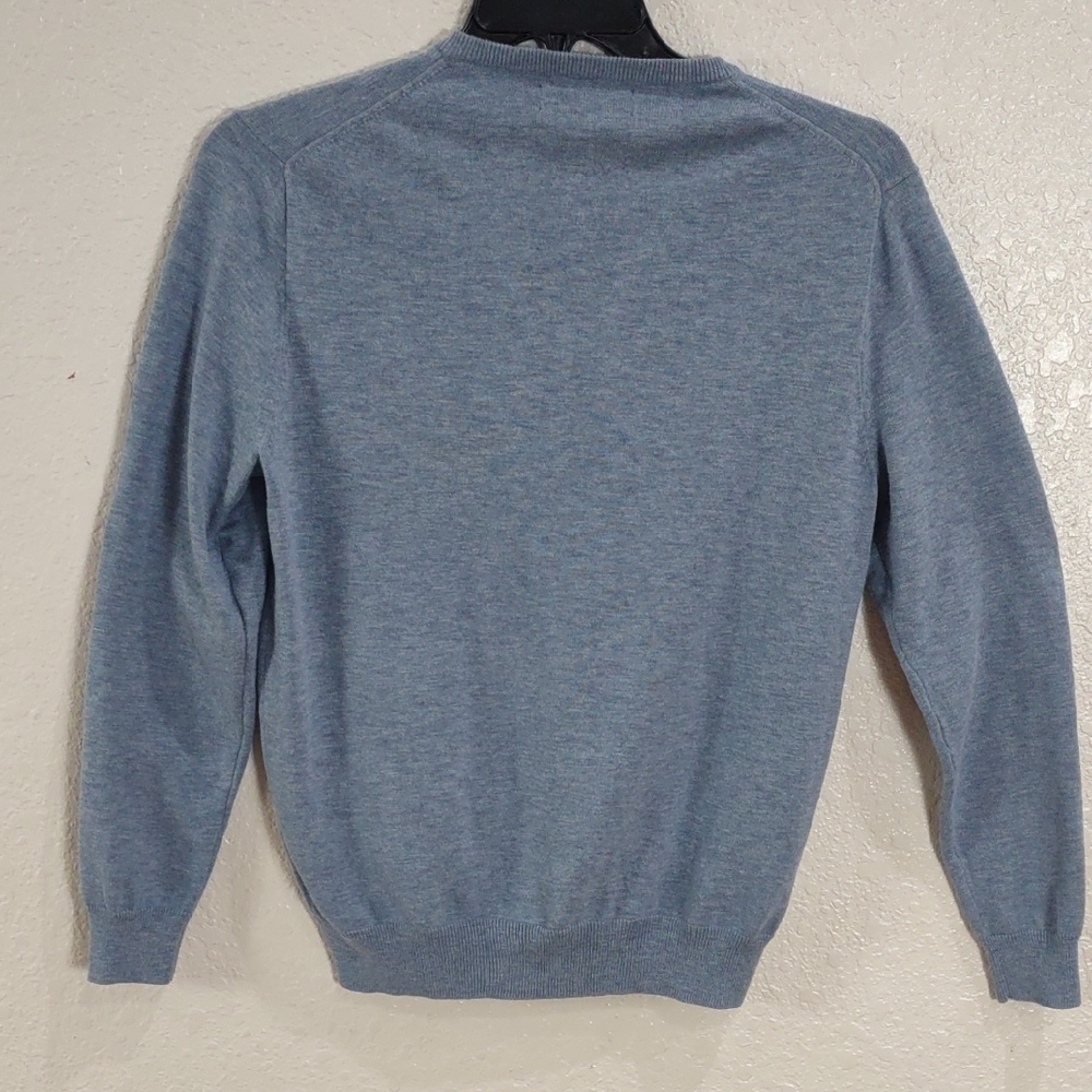 J.CREW 100%Cotton Men's Blue V-Neck Sweater - Picture 7 of 15